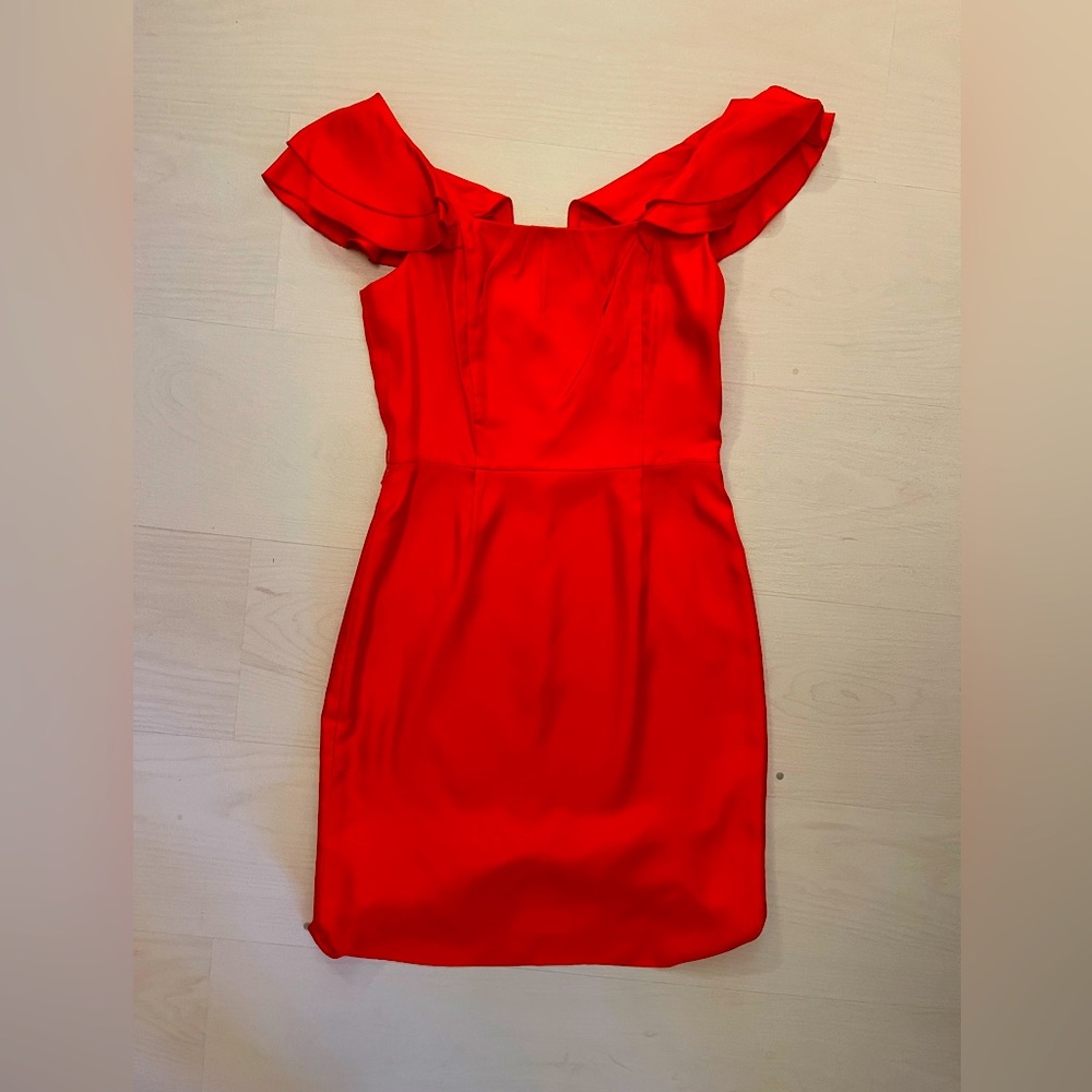 Antonio Melani Flutter Sleeve Coral Dress
